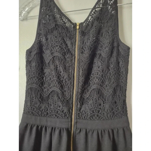 Lilly Pulitzer Sz XS Rhea Black Lace Contrast Sleeveless Dress Cocktail Party - Picture 5 of 9